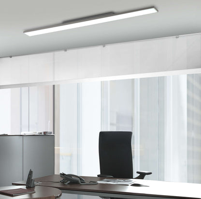 Aufbauleuchte - LED Panel-Deckenleuchte "CARENTE" l: 119,5cm rahmenlos, im Functional Style, aus Metall und Kunststoff in weiß, 119,5 x 10 x 6 cm, inkl. LED  dimmbar  CCT-Wechsler  RGB-Farbwechsler  Nachtlichtfunktion  Fernbedienung