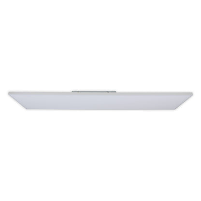 Aufbauleuchte - LED / CCT Panel-Deckenleuchte "CARENTE" L: 119,5cm - rahmenlos, im Functional Style, aus Metall und Kunststoff in weiß, 119,5 x 29,5 x 4,5 cm, inkl. LED  dimmbar  CCT-Wechsler  RGB-Farbwechsler  Nachtlichtfunktion  Fernbedienung