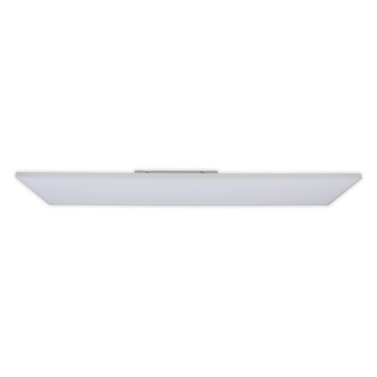 Aufbauleuchte - LED / CCT Panel-Deckenleuchte "CARENTE" L: 119,5cm - rahmenlos, im Functional Style, aus Metall und Kunststoff in weiß, 119,5 x 29,5 x 4,5 cm, inkl. LED  dimmbar  CCT-Wechsler  RGB-Farbwechsler  Nachtlichtfunktion  Fernbedienung