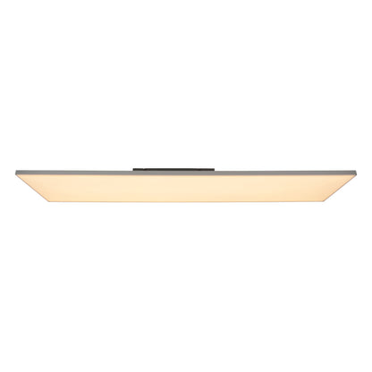 Aufbauleuchte - LED / CCT Panel-Deckenleuchte "CARENTE" L: 119,5cm - rahmenlos, im Functional Style, aus Metall und Kunststoff in weiß, 119,5 x 29,5 x 4,5 cm, inkl. LED  dimmbar  CCT-Wechsler  RGB-Farbwechsler  Nachtlichtfunktion  Fernbedienung