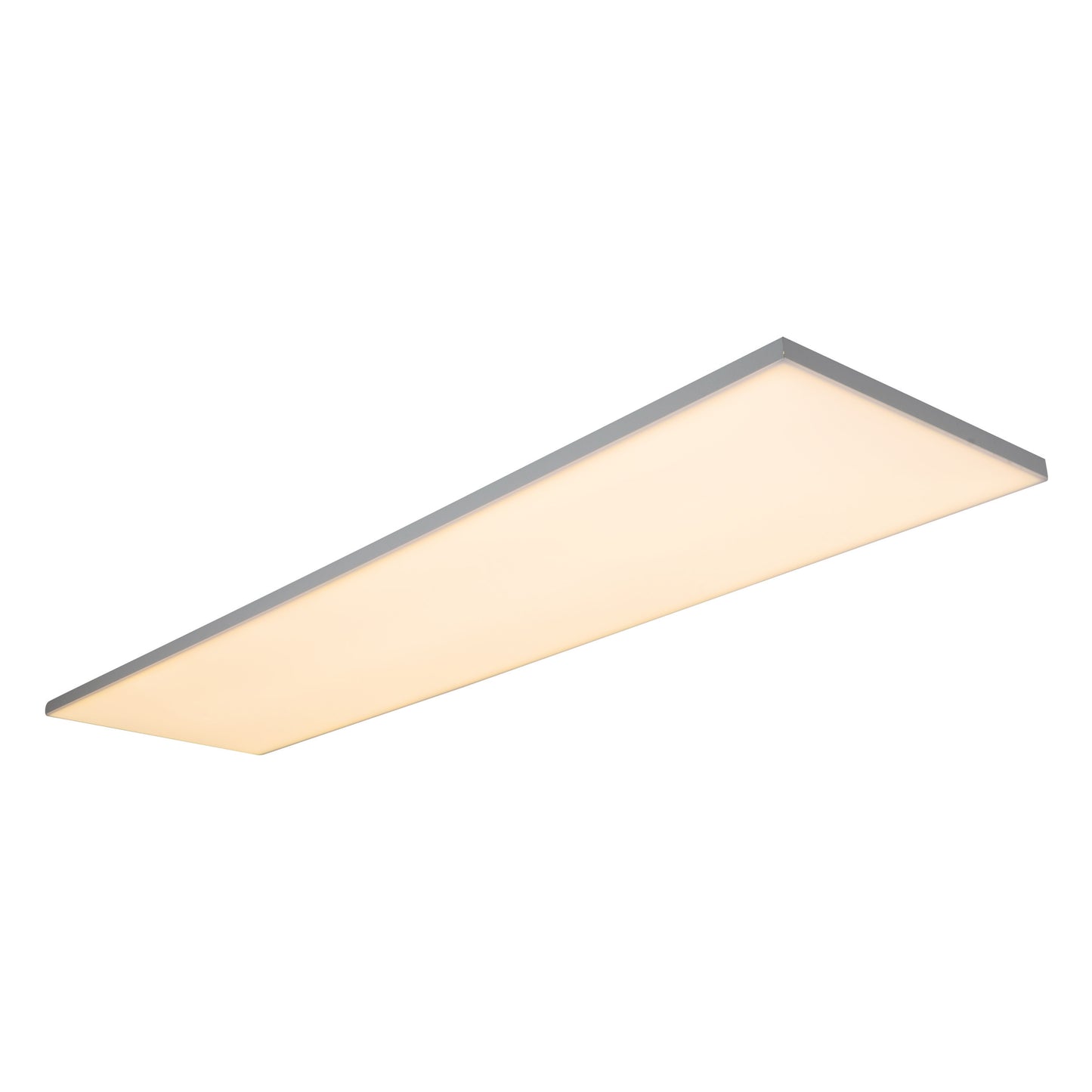 Aufbauleuchte - LED / CCT Panel-Deckenleuchte "CARENTE" L: 119,5cm - rahmenlos, im Functional Style, aus Metall und Kunststoff in weiß, 119,5 x 29,5 x 4,5 cm, inkl. LED  dimmbar  CCT-Wechsler  RGB-Farbwechsler  Nachtlichtfunktion  Fernbedienung