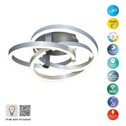 LED Deckenleuchte "DIVORA" Smart Home Ø: 58cm