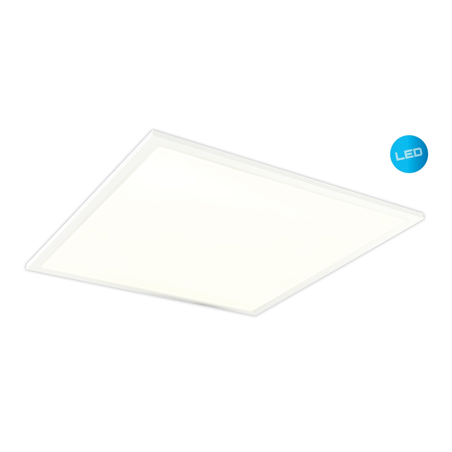 Aufbauleuchte - LED Einlegepanel 62x62x1cm mit CRI 95 "CRISTIAN", im Modern Style, aus Metall und Kunststoff in weiß, 62 x 62 x 1 cm, inkl. LED