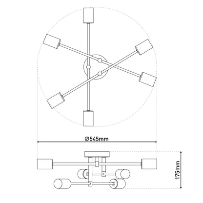 6er Deckenleuchte  "MODO" L/B: 54,5cm