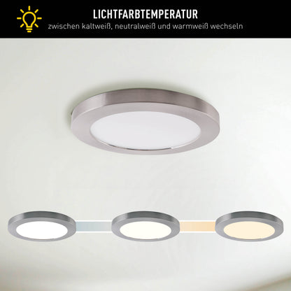 LED / CCT Deckenleuchte "BONUS" Ø: 22,5cm chrom
