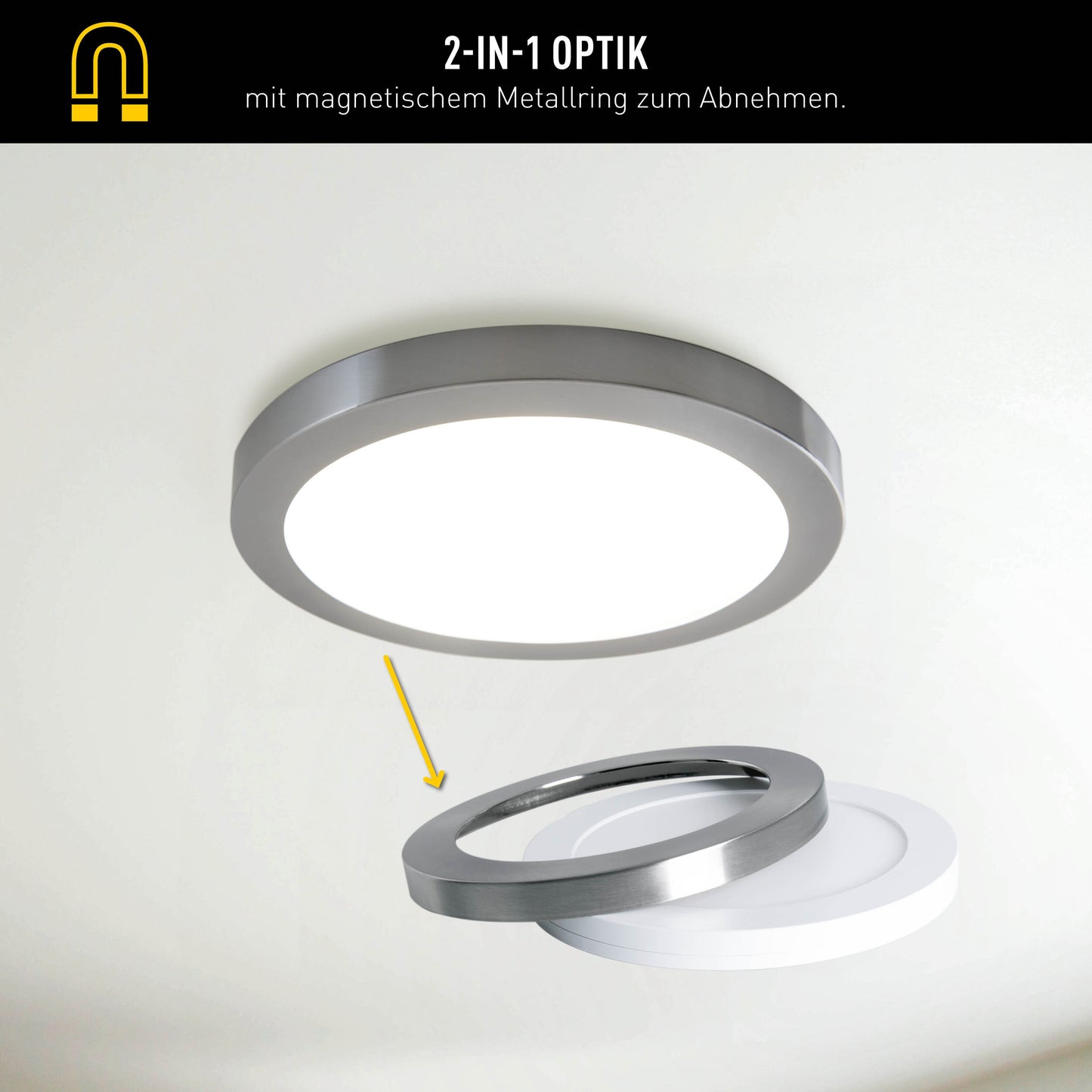 LED / CCT Deckenleuchte "BONUS" Ø: 22,5cm chrom