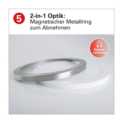 LED / CCT Deckenleuchte "BONUS" Ø: 22,5cm chrom