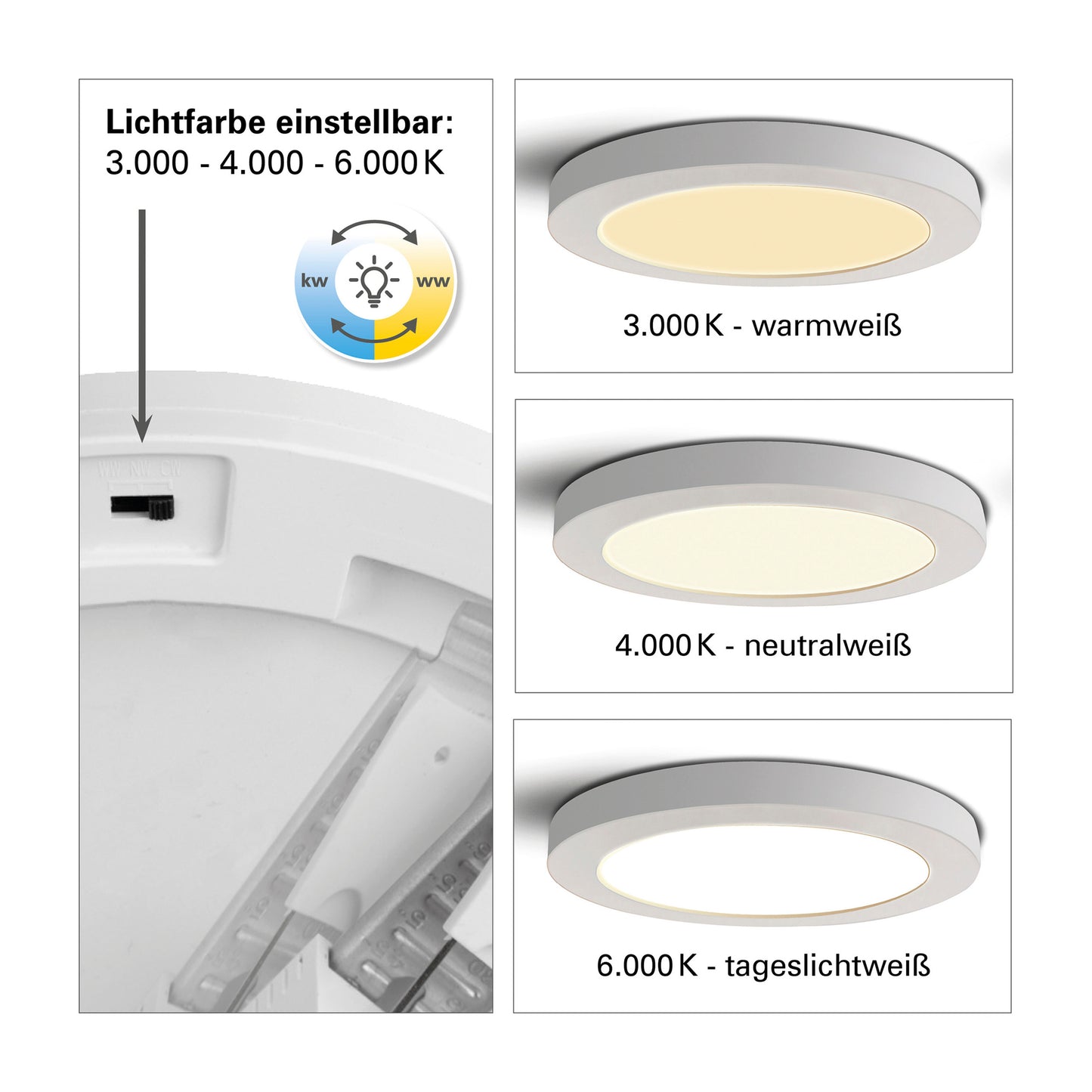 LED / CCT Deckenleuchte "BONUS" Ø: 22,5cm chrom