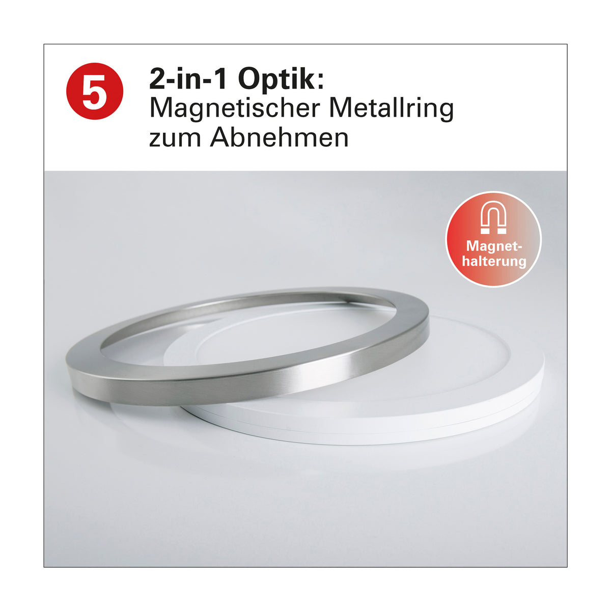 LED / CCT Deckenleuchte "BONUS" Ø: 33cm chrom