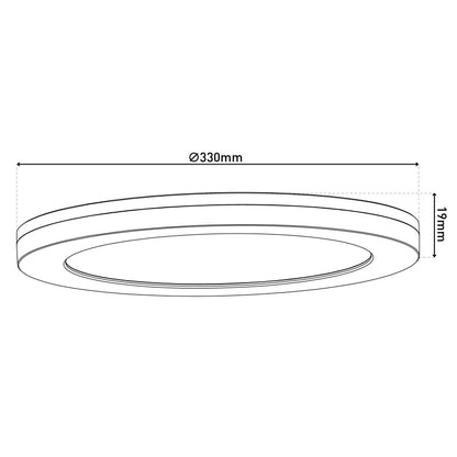 LED / CCT Deckenleuchte "BONUS" Ø: 33cm chrom