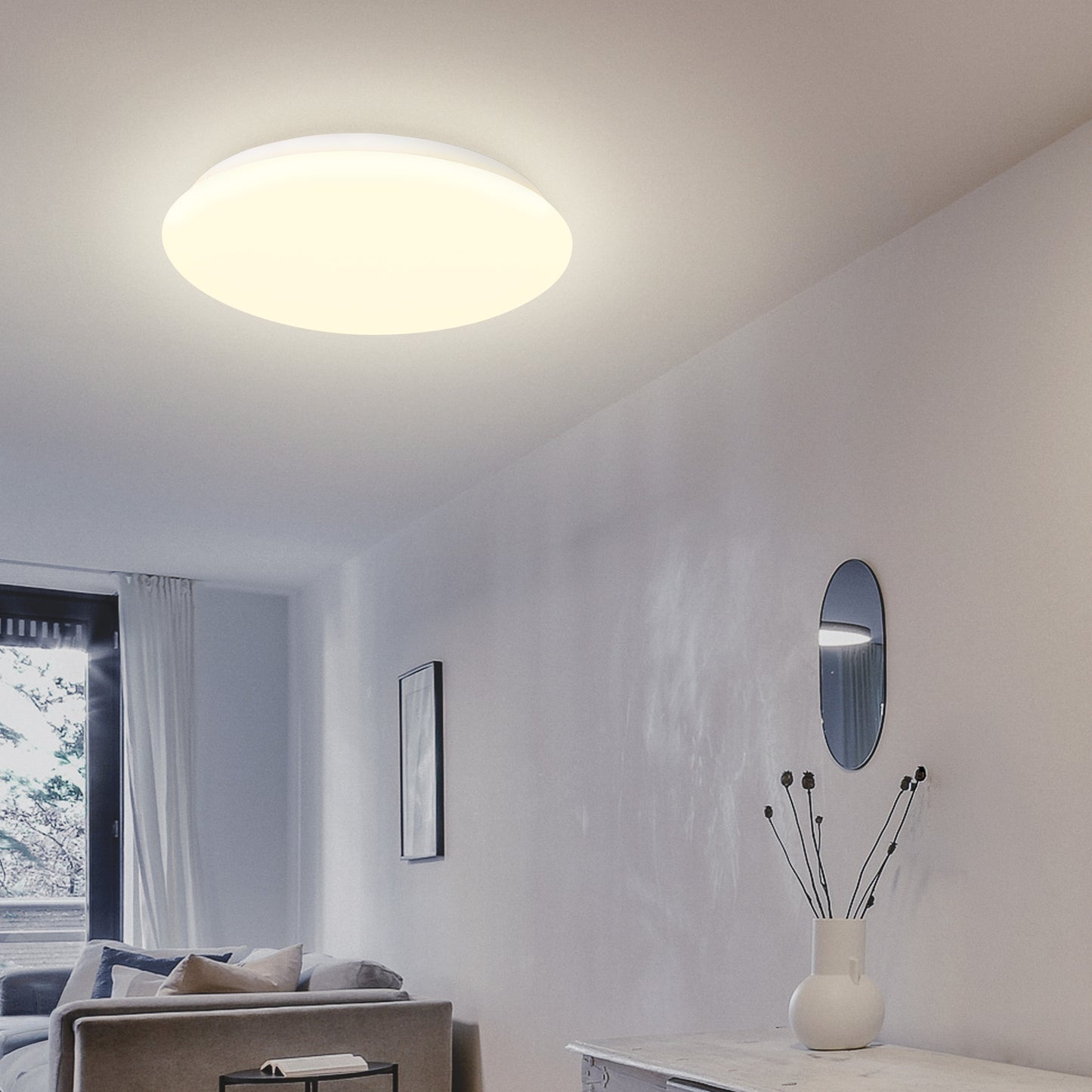 LED Deckenleuchte "MESA" Ø: 28cm weiß inkl. HF-Bewegungsmelder