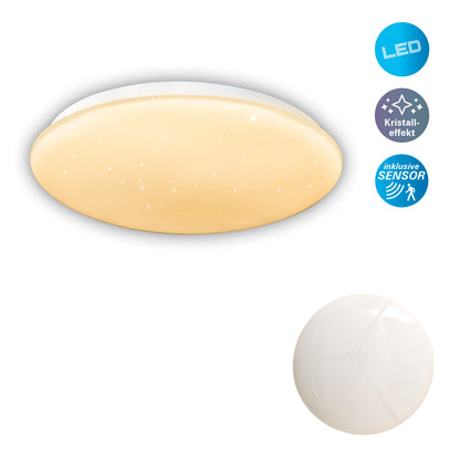 LED Deckenleuchte "TEMPE" mit Kristalleffekt und Bewegungsmelder
