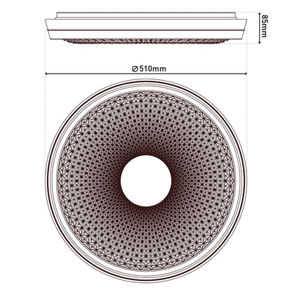 Deckenleuchten - LED Deckenleuchte "BOISE" D: 51cm, Deckenlampe im Modern Style, aus Metall und Kunststoff in weiß, 8,5 cm hoch, Ø 51 cm, inkl. LED  dimmbar  CCT-Wechsler  Fernbedienung