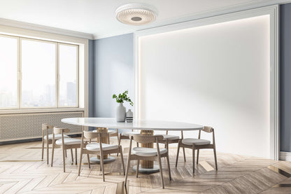 Deckenleuchten - LED Deckenleuchte "BOISE" D: 51cm, Deckenlampe im Modern Style, aus Metall und Kunststoff in weiß, 8,5 cm hoch, Ø 51 cm, inkl. LED  dimmbar  CCT-Wechsler  Fernbedienung