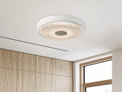 Deckenleuchten - LED Deckenleuchte "BOISE" D: 51cm, Deckenlampe im Modern Style, aus Metall und Kunststoff in weiß, 8,5 cm hoch, Ø 51 cm, inkl. LED  dimmbar  CCT-Wechsler  Fernbedienung