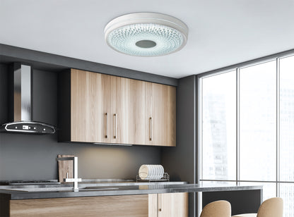 Deckenleuchten - LED Deckenleuchte "BOISE" D: 51cm, Deckenlampe im Modern Style, aus Metall und Kunststoff in weiß, 8,5 cm hoch, Ø 51 cm, inkl. LED  dimmbar  CCT-Wechsler  Fernbedienung