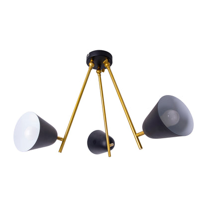 3er Deckenleuchte "TRITON" H: 50cm schwarz