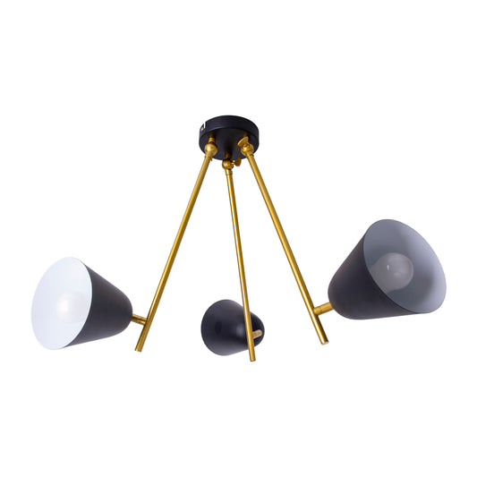 3er Deckenleuchte "TRITON" H: 50cm schwarz