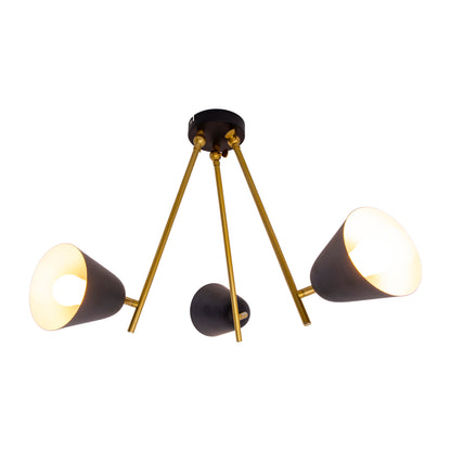 3er Deckenleuchte "TRITON" H: 50cm schwarz