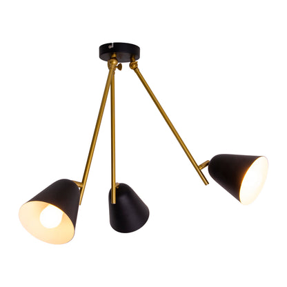 3er Deckenleuchte "TRITON" H: 50cm schwarz