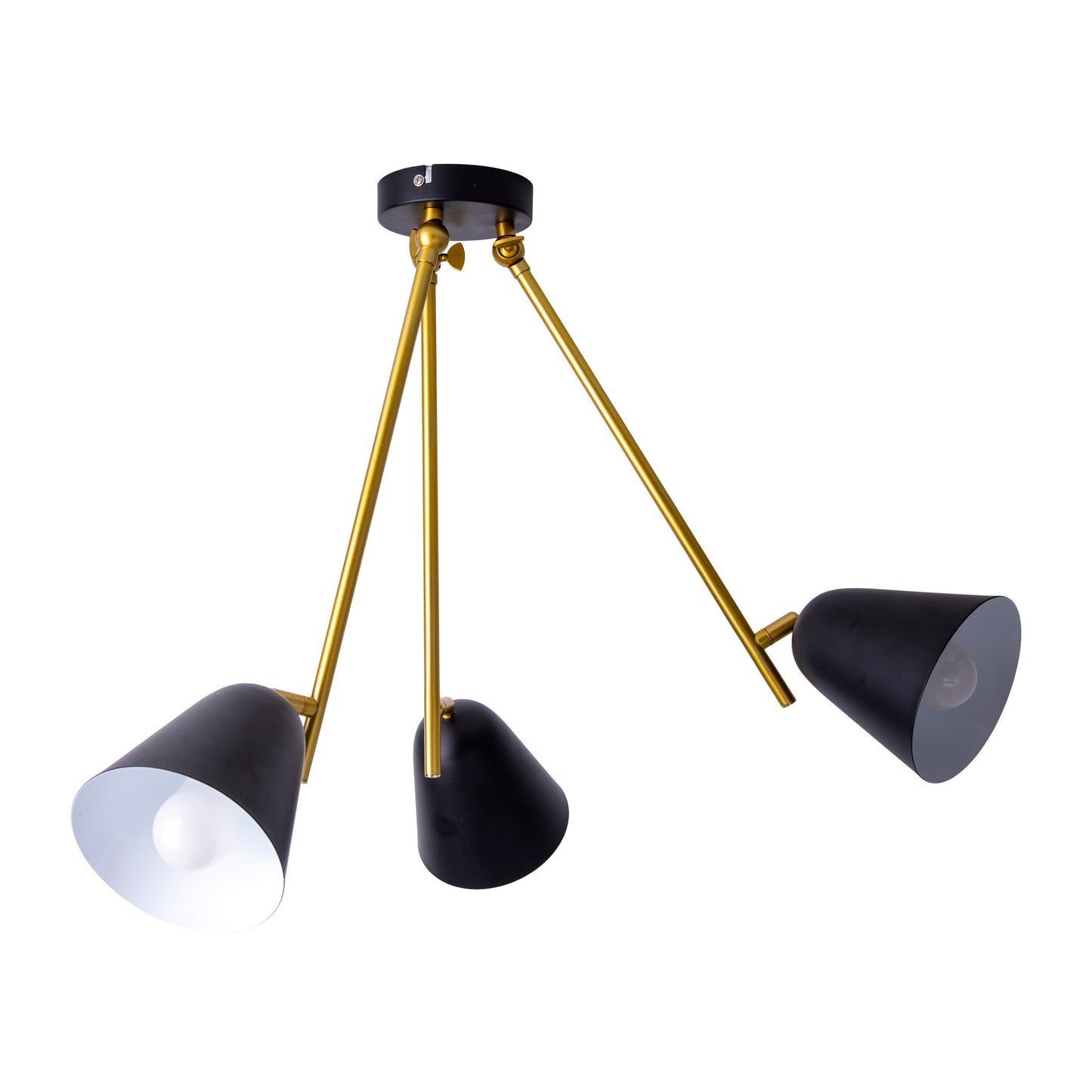 3er Deckenleuchte "TRITON" H: 50cm schwarz