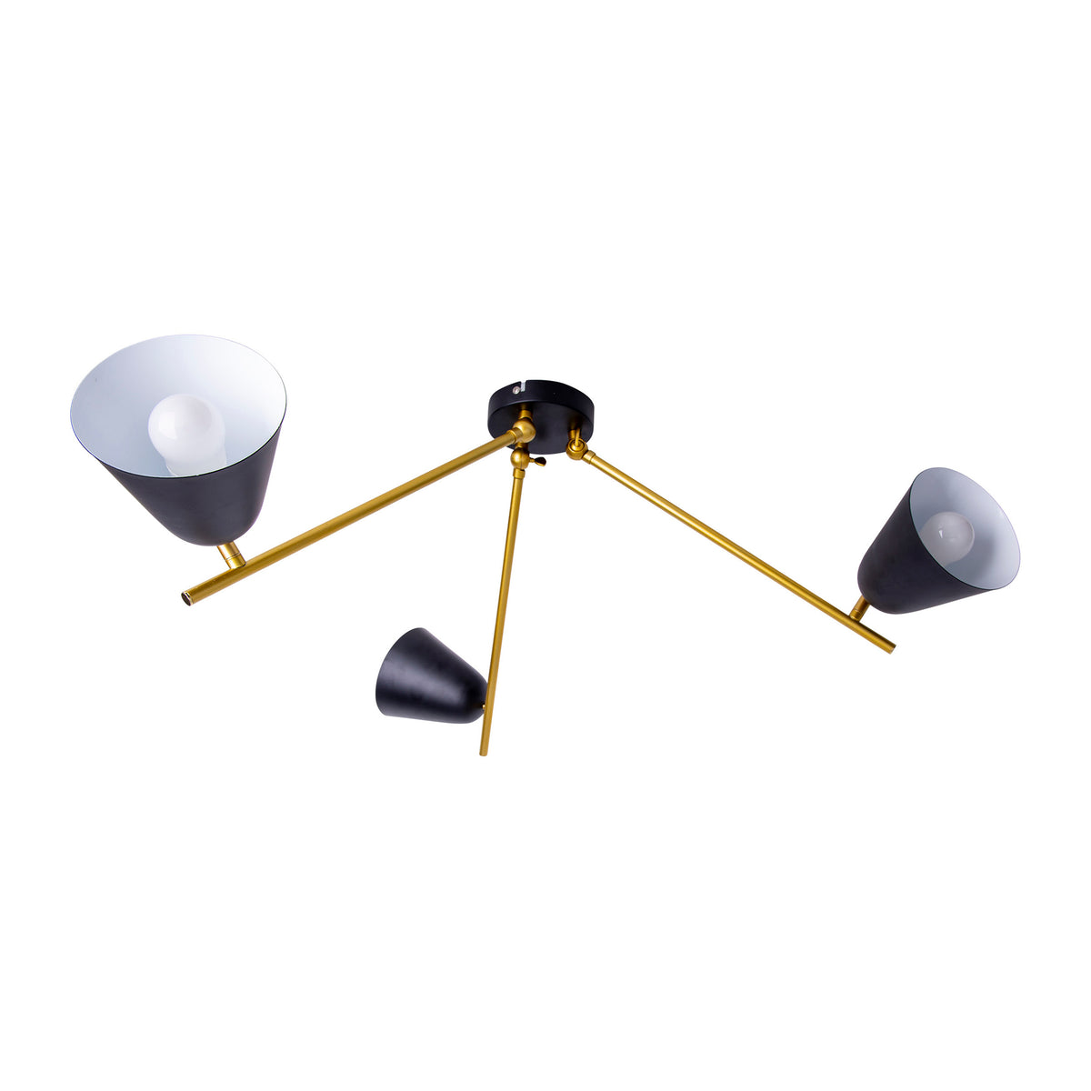 3er Deckenleuchte "TRITON" H: 50cm schwarz