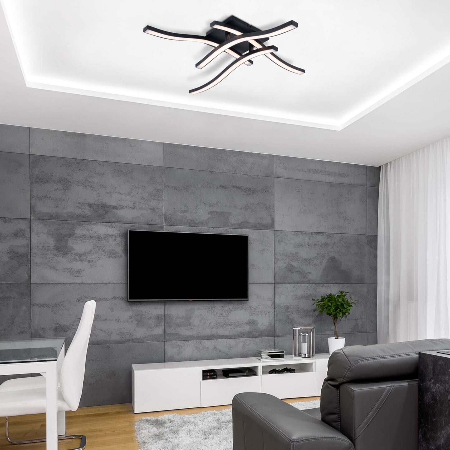 LED Deckenleuchte "ONDA" L/B: 45 cm