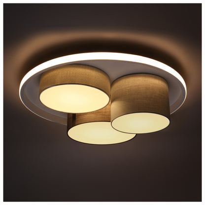 3er LED Deckenleuchte "EPPAN" Ø: 49cm grau