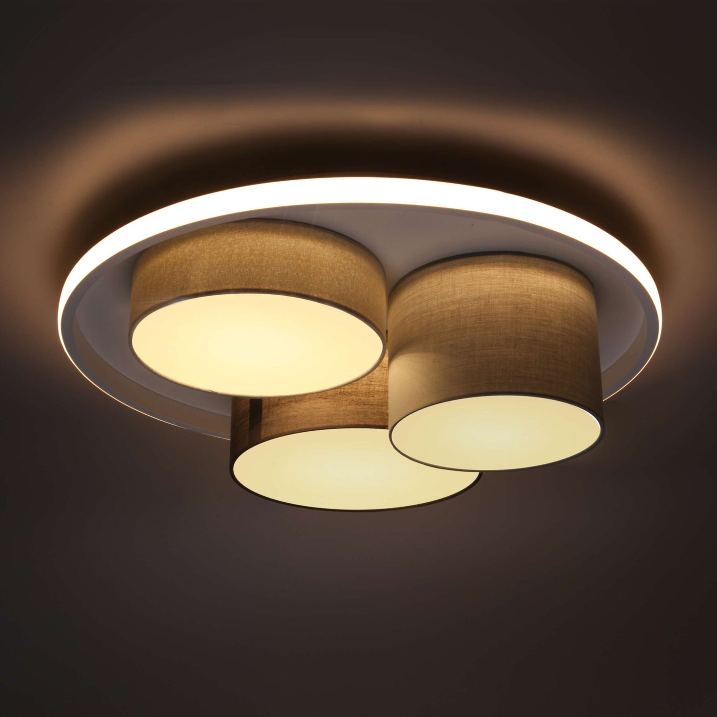 3er LED Deckenleuchte "EPPAN" Ø: 49cm grau