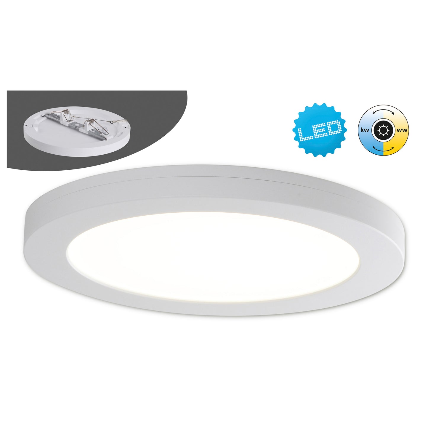 LED / CCT Deckenleuchte "BONUS" Ø: 21,7cm weiß