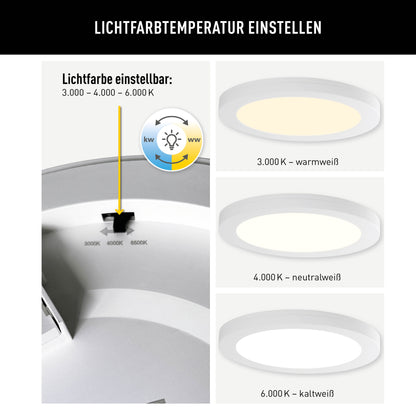 LED / CCT Deckenleuchte "BONUS" Ø: 21,7cm weiß