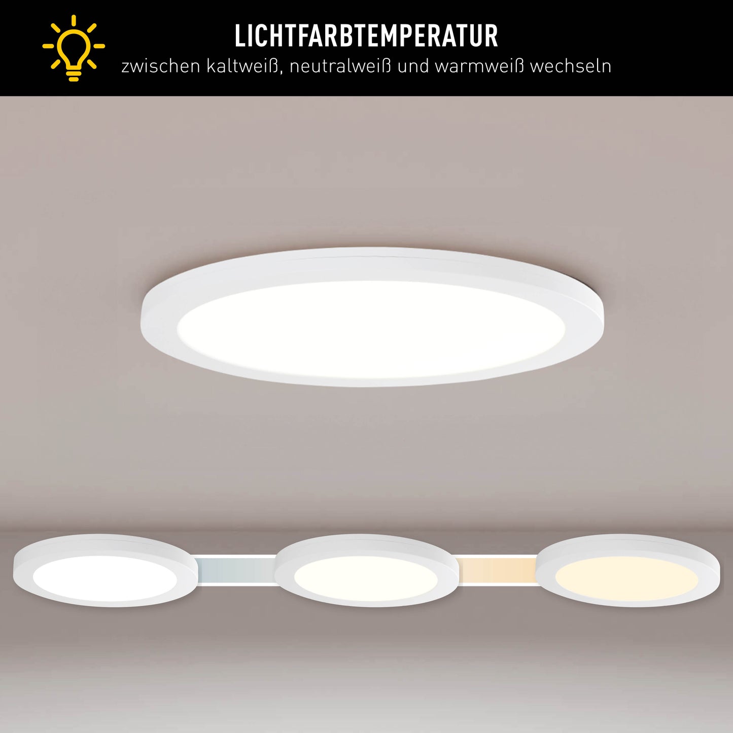 LED / CCT Deckenleuchte "BONUS" Ø: 21,7cm weiß