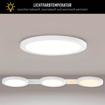 LED / CCT Deckenleuchte "BONUS" Ø: 21,7cm weiß
