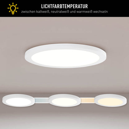 LED / CCT Deckenleuchte "BONUS" Ø: 21,7cm weiß