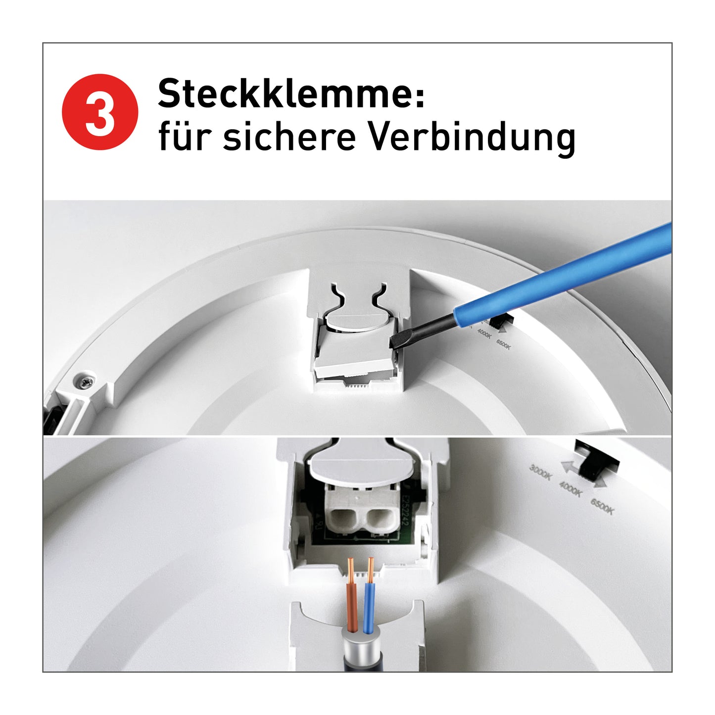 LED / CCT Deckenleuchte "BONUS" Ø: 21,7cm weiß