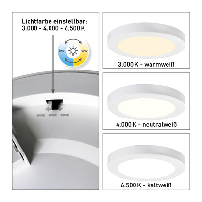 LED / CCT Deckenleuchte "BONUS" Ø: 21,7cm weiß