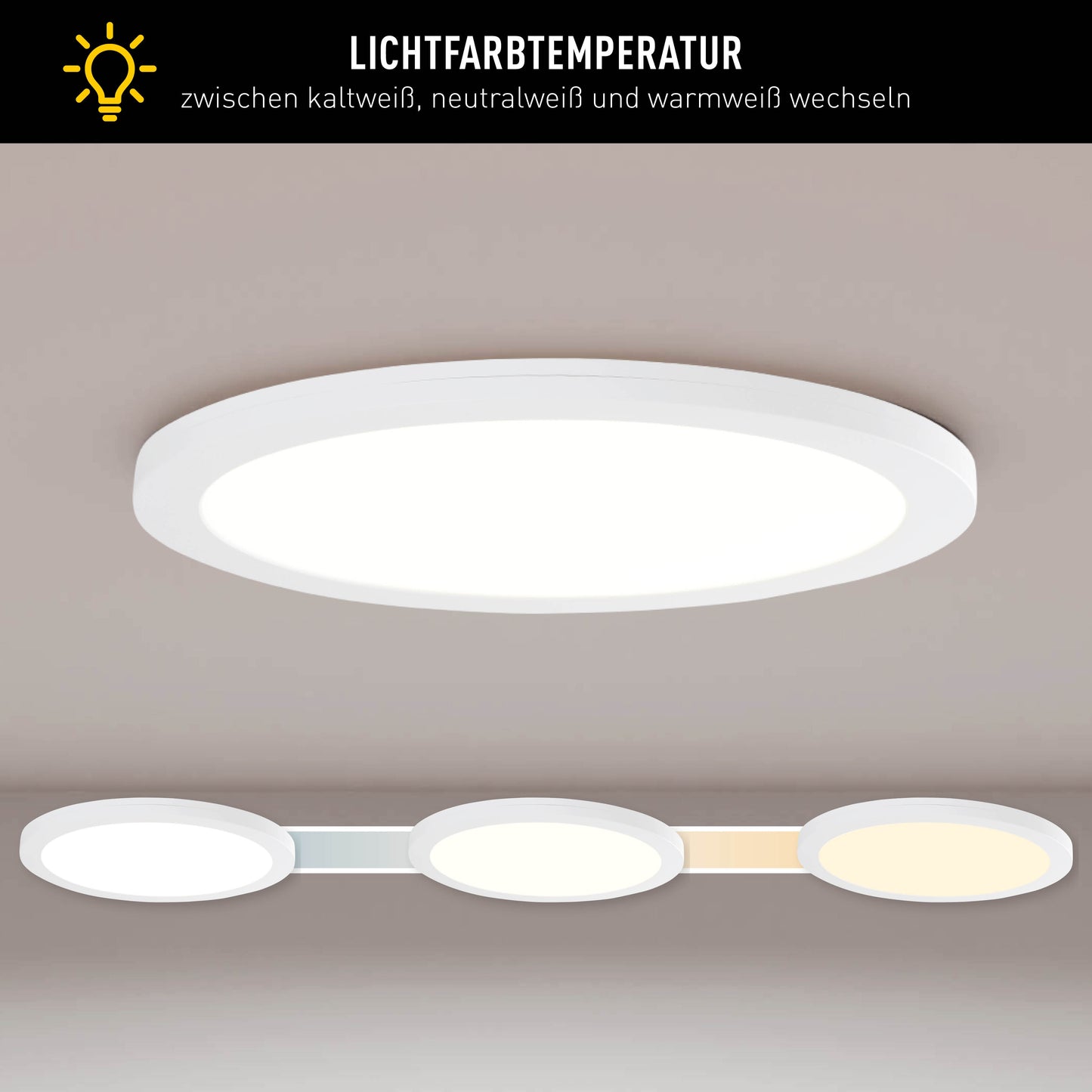 LED / CCT Deckenleuchte "BONUS" Ø: 29cm weiß