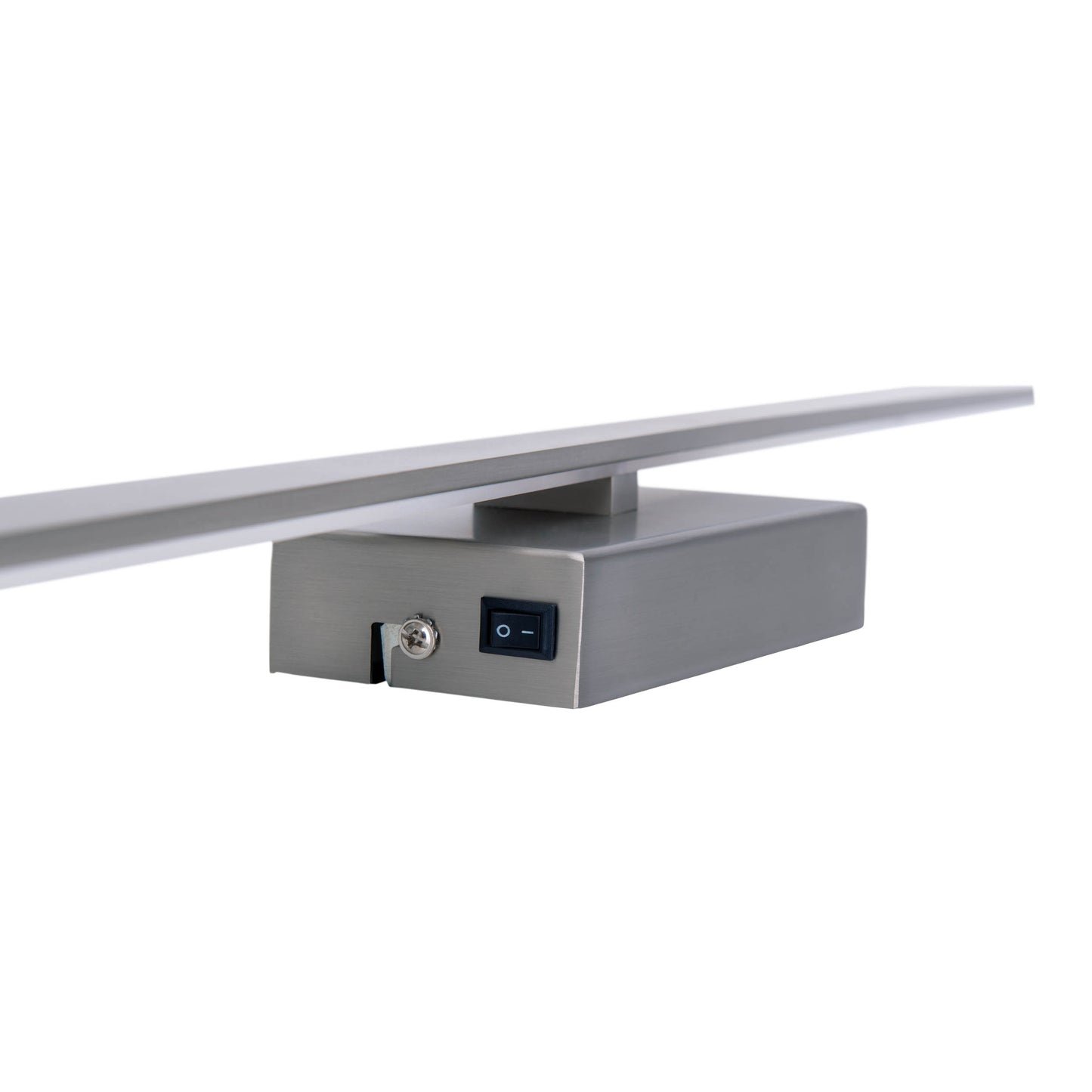 Wandleuchten - LED Wandleuchte "TREVOR" nickel matt, Wandlampe im Modern Style, ausMetall und Kunststoff in nickelmatt, 62 cm hoch, Maße 10 x 4,5 cm, inkl. LED  Kippschalter