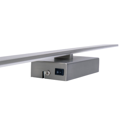 Wandleuchten - LED Wandleuchte "TREVOR" nickel matt, Wandlampe im Modern Style, ausMetall und Kunststoff in nickelmatt, 62 cm hoch, Maße 10 x 4,5 cm, inkl. LED  Kippschalter
