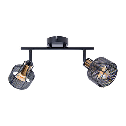 2er Wand-/Deckenleuchte/Spot "FORO" L: 32cm schwarz/golden