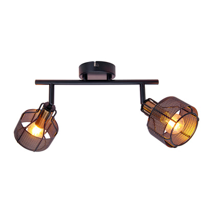 2er Wand-/Deckenleuchte/Spot "FORO" L: 32cm schwarz/golden