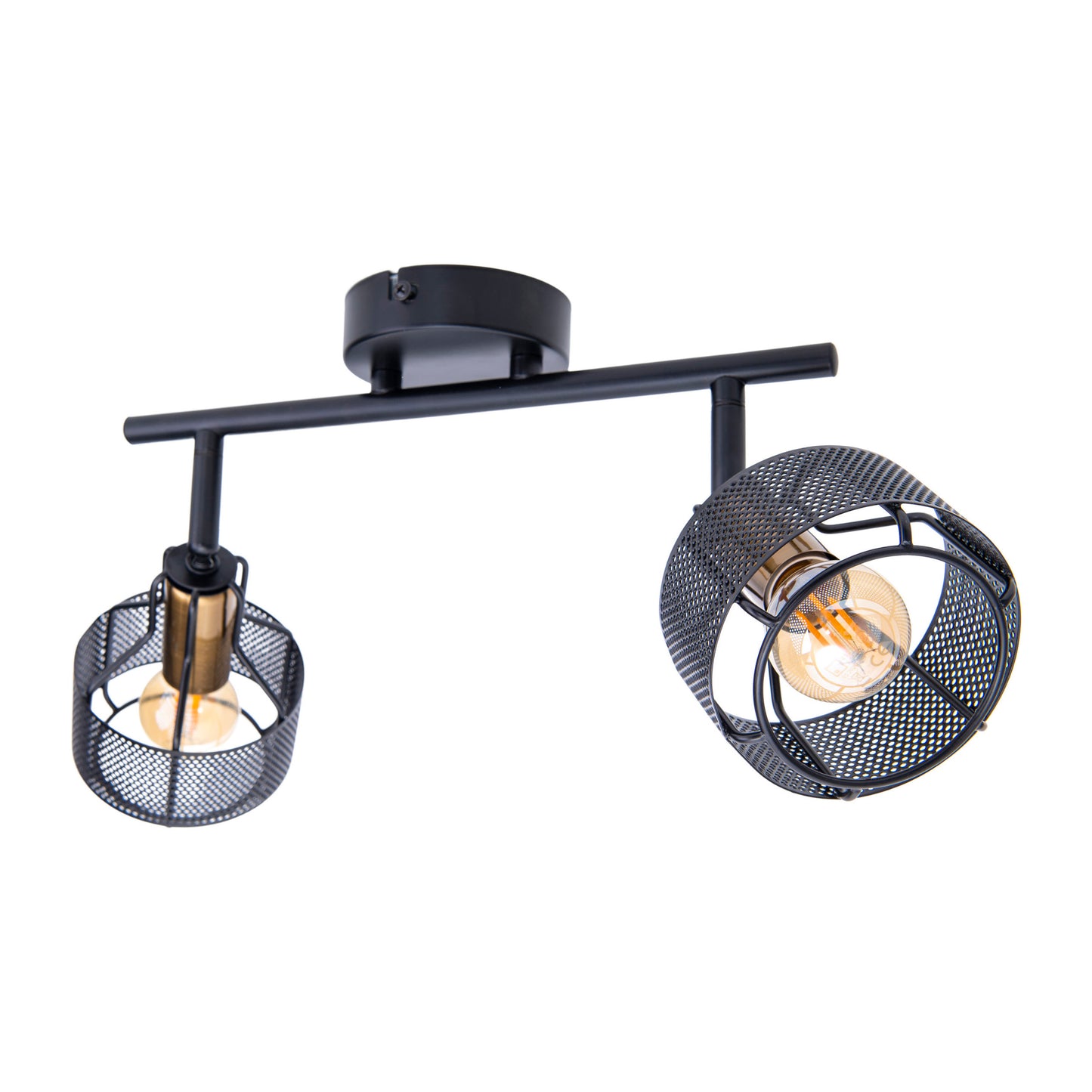 2er Wand-/Deckenleuchte/Spot "FORO" L: 32cm schwarz/golden