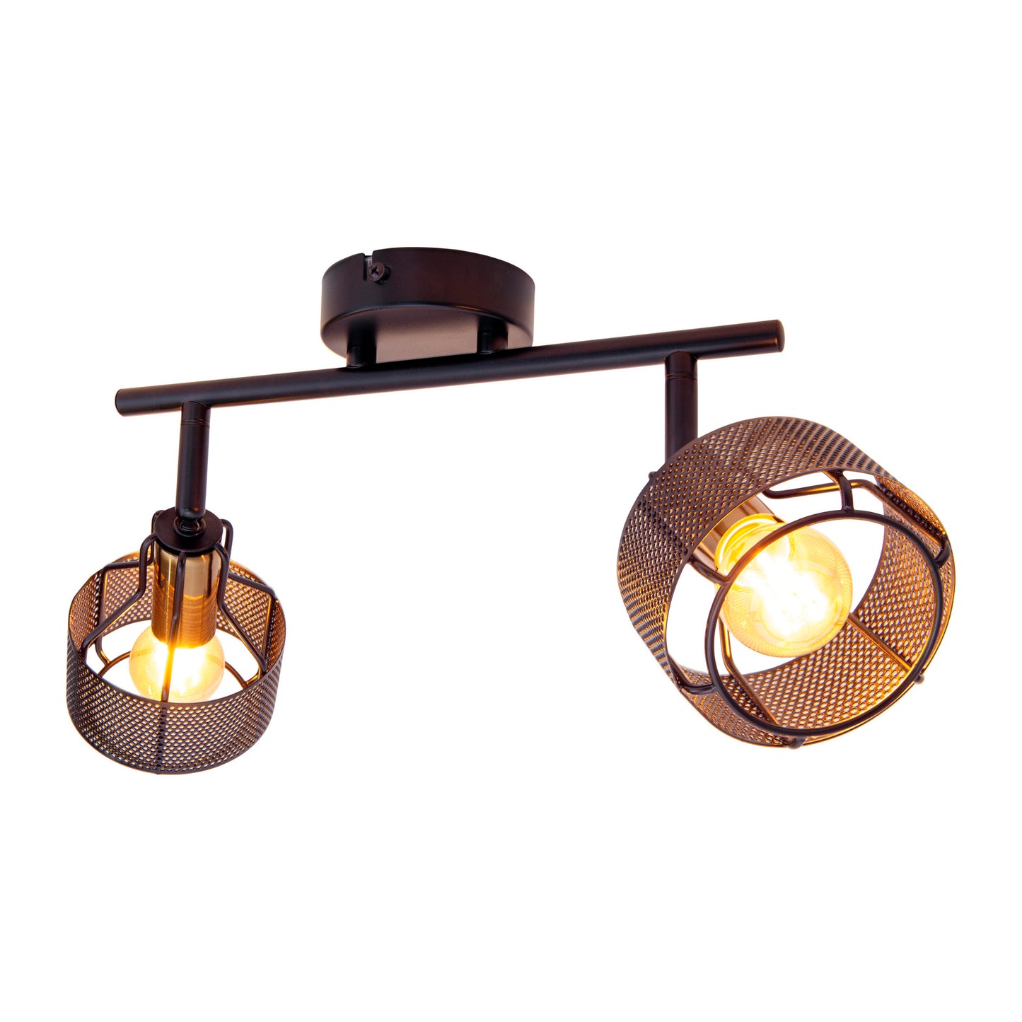2er Wand-/Deckenleuchte/Spot "FORO" L: 32cm schwarz/golden
