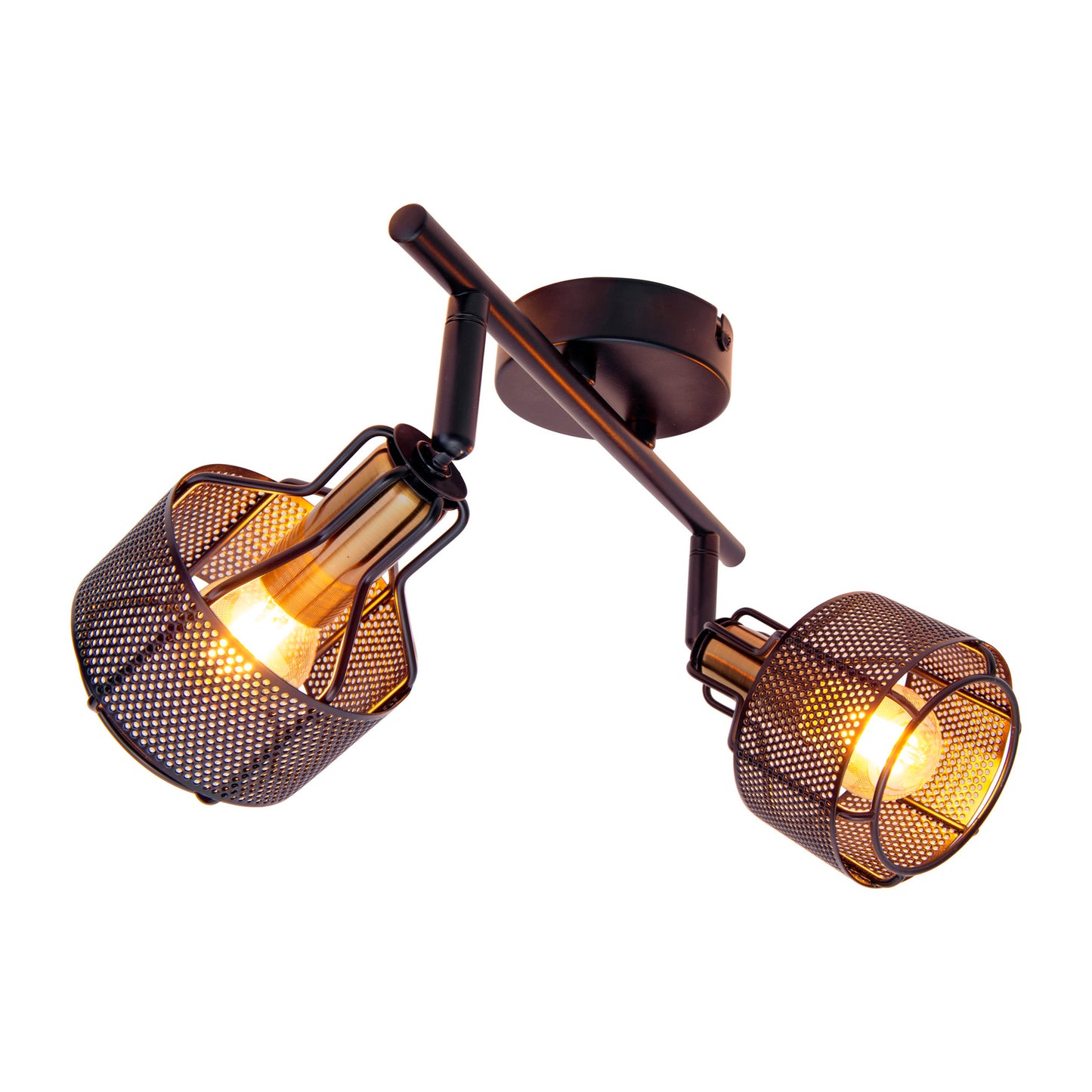 2er Wand-/Deckenleuchte/Spot "FORO" L: 32cm schwarz/golden