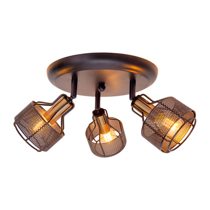3er Wand-/Deckenrondell/Spot "FORO" Ø: 41cm schwarz/golden