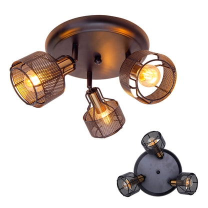 3er Wand-/Deckenrondell/Spot "FORO" Ø: 41cm schwarz/golden