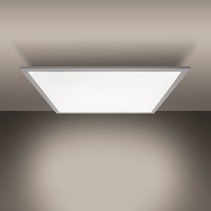 Deckenleuchten - LED / CCT Panel-Deckenleuchte "NICO" L/B: 45cm, Deckenlampe im Functional Style, aus Metall und Kunststoff in weiß, 45 x 45 x 6 cm, inkl. LED  dimmbar  CCT-Wechsler  Nachtlichtfunktion  Fernbedienung