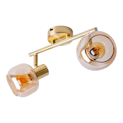 2er Spot Deckenleuchte "LIBBY" L: 40cm messing