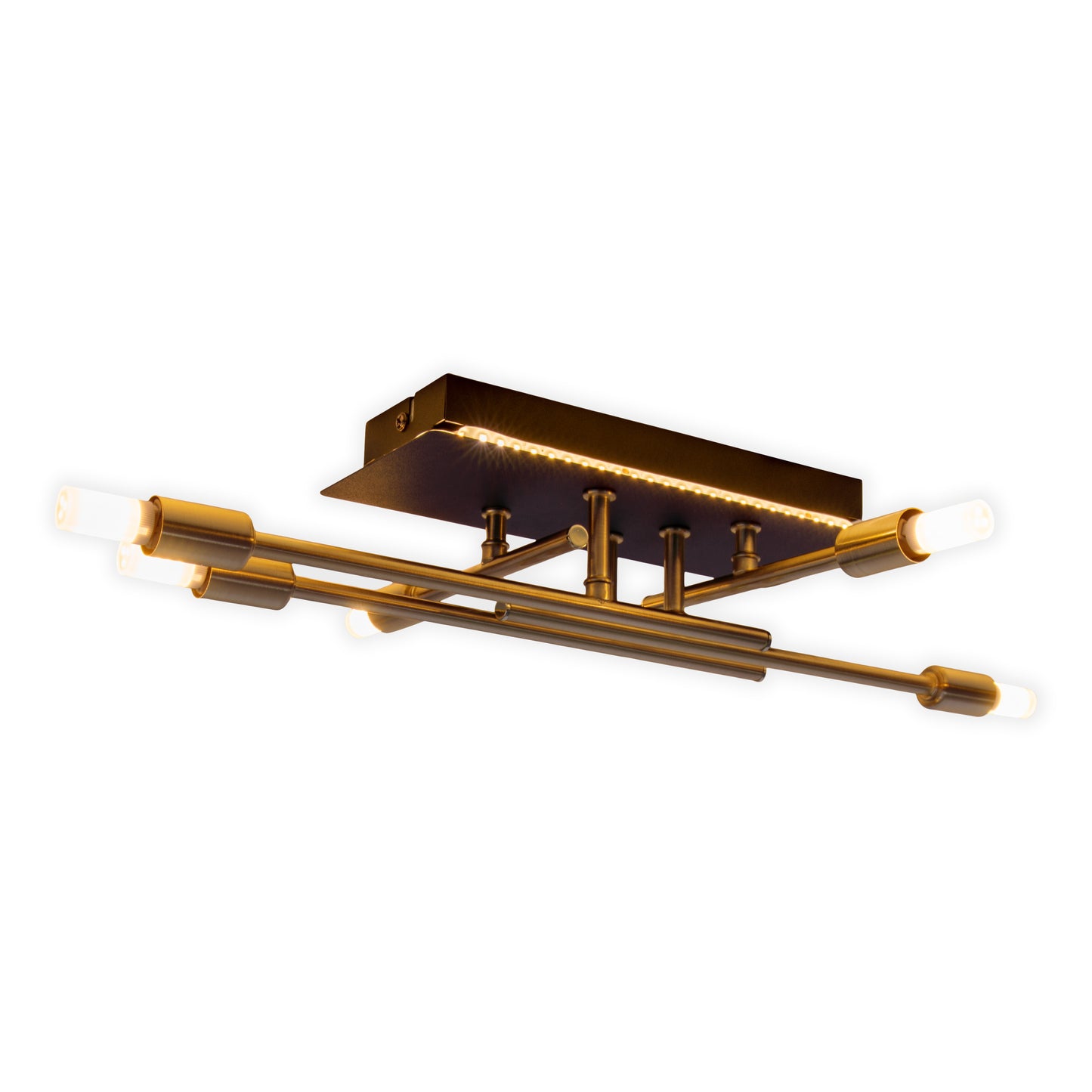 LED Deckenleuchte "ANCONA" inkl. Backlight L: 45,1cm schwarz / gold