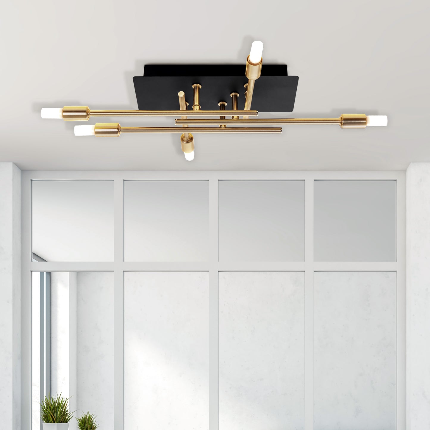 LED Deckenleuchte "ANCONA" inkl. Backlight L: 45,1cm schwarz / gold